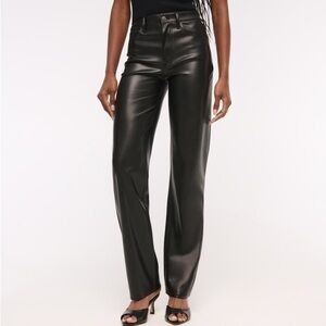 Abercrombie & Fitch Vegan Leather Pants in Black Size 25